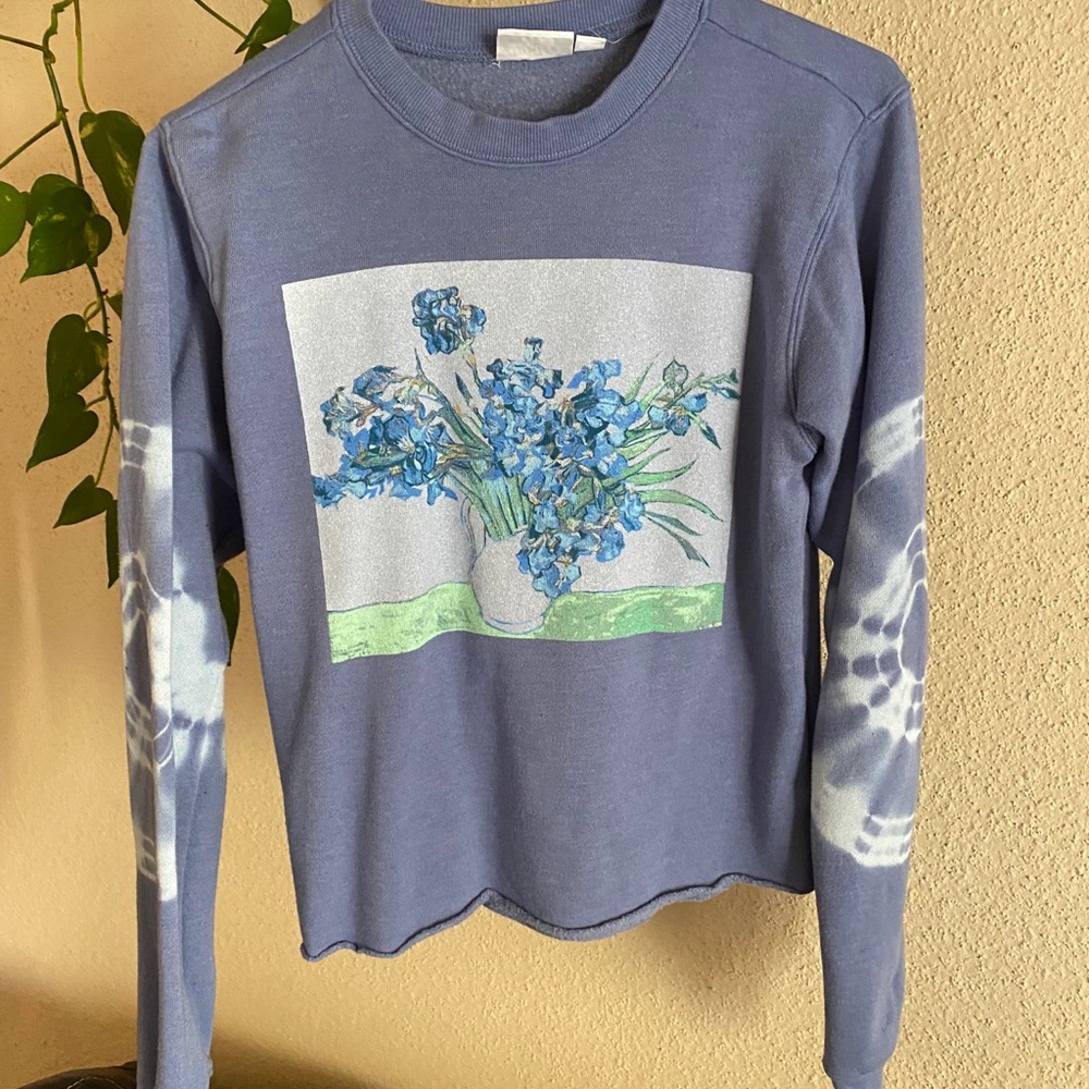 Mighty Fine floral crop-top fit sweatshirt.